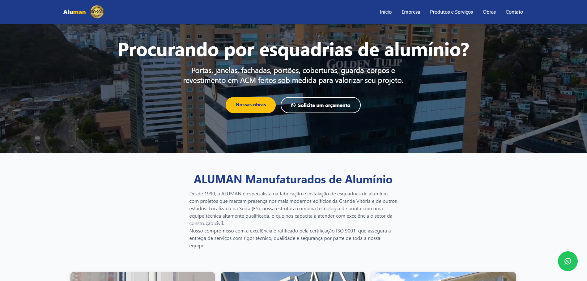 Fachada de prédio moderno com esquadrias de alumínio e vidro